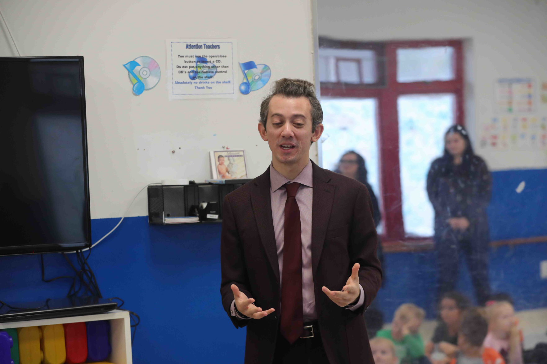 Meteorologist Joe Martucci at the English Creek Academy